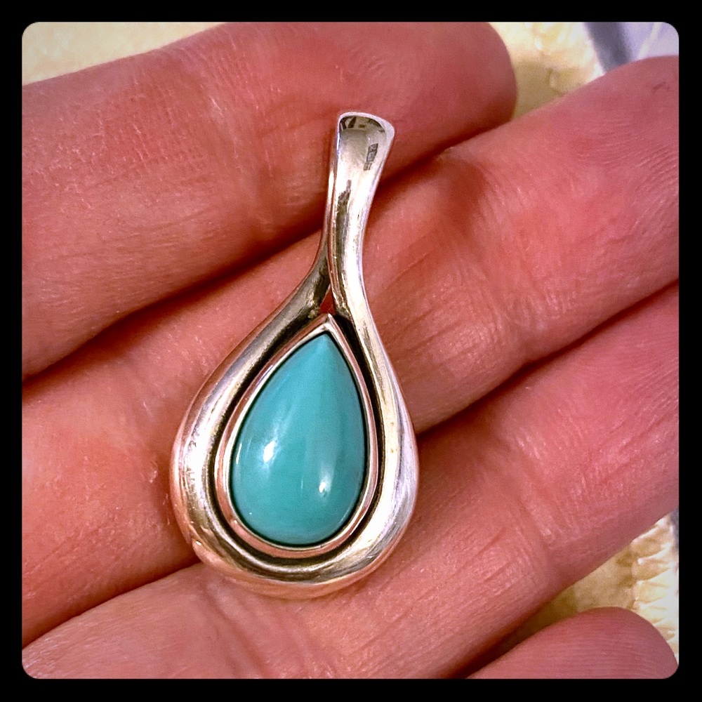 James Avery Turquoise Teardrop Pendant